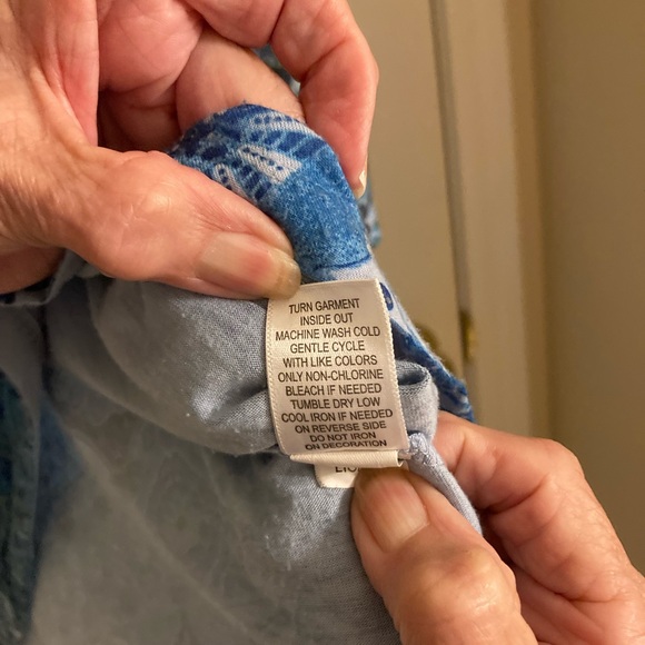 ONE WORLD Vibrant Blue and Green Tunic - Picture 8 of 9